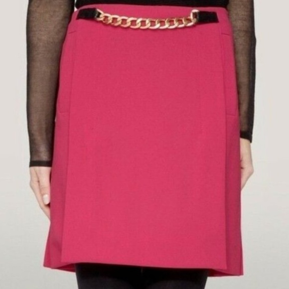 Diane Von Furstenberg Mini skirt Kristin Y2K Raspberry pink Gold chain Mobwife 8 - Picture 2 of 16